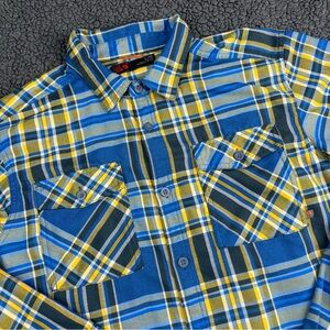 Mountain Hardwear Men’s Plaid Button Up Shirt Long Sleeve Size Large Blue